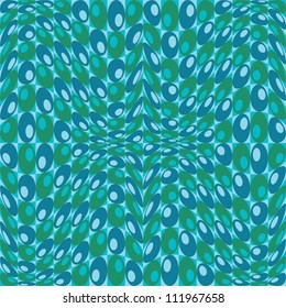 Retro Circles Pattern in blues and greens repeats seamlessly.