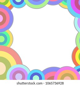 retro circles square frame blank space for text