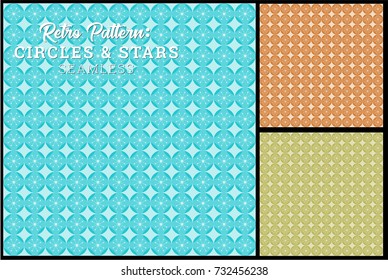Retro Circles and Star Pattern Seamless