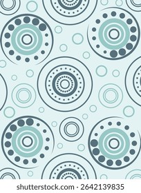 Retro Circular Pattern in Soft Blue