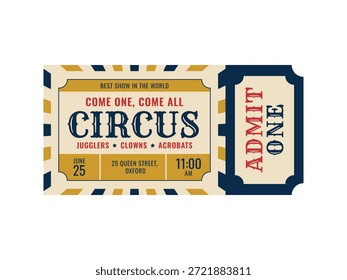 Retro Circus Admite Una Entrada. Vector. 