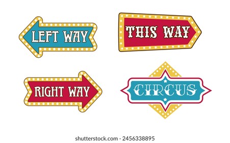 Retro Circus Arrow Signs Collection