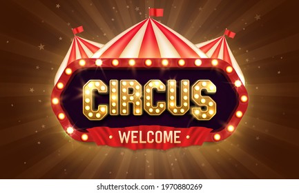 Retro Circus banner. Vector illustration.