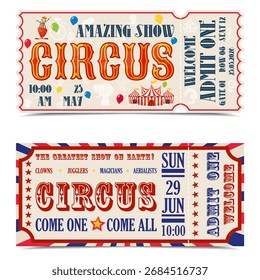 Modelo de Tíquete de Evento Circo Retroativo