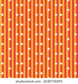 Retro circus pattern. Background for a circus poster. Vertical stripes red, orange.