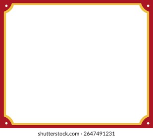 Retro circus style frame. Red and yellow frame.