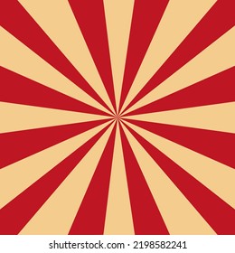 Retro circus tent background. Striped backdrop. Retro sunburst background.