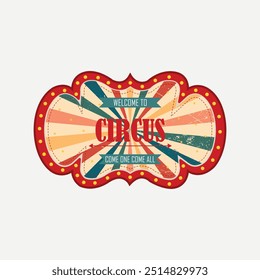 Retro circus tent with a flag. The inscription circus. Carnival of the circus. Vector illustration