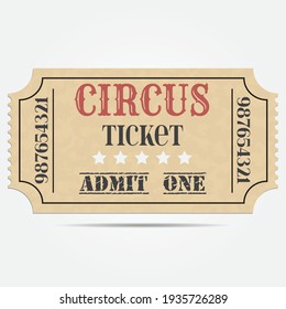 Retro circus ticket and empty ticket. Craft circus ticket.