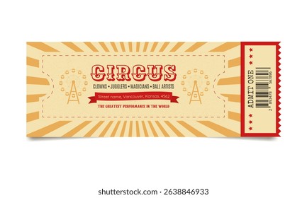 Retro Circus Ticket, Vintage Coupon