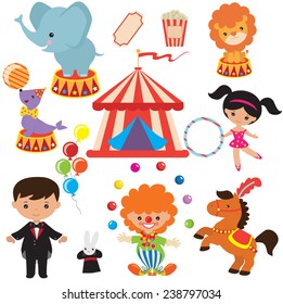 Retro circus vector illustration