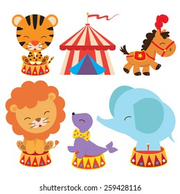 Retro circus vector illustration