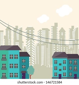 Retro city background