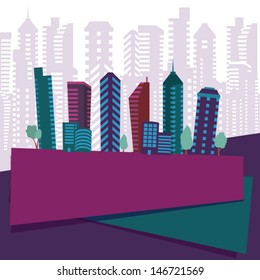 Retro city background with place for type