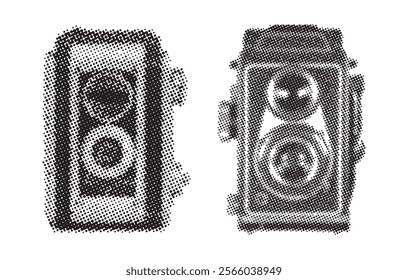 retro classic camera halftone vector design 