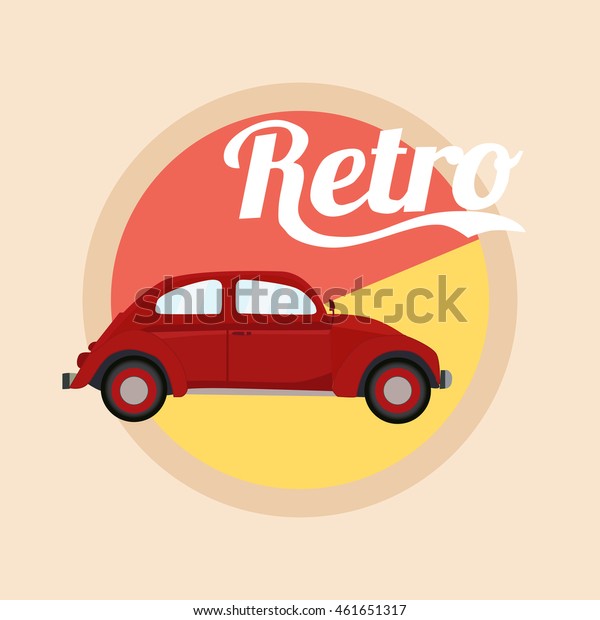 Retro
classic car poster vintage design
background