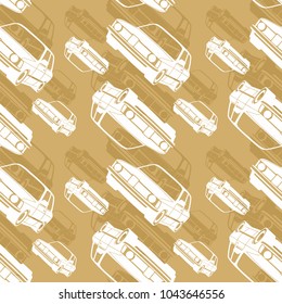 retro classic car seamless background