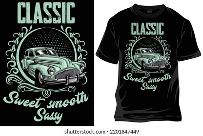 Retro Classic Car T Shirt Designs Vector, image