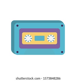 retro classic cassette music icon on white background vector illustration