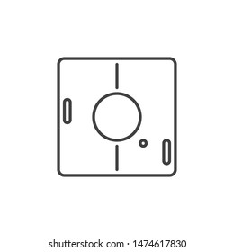 Retro Classic Computer Game outline concept vector icon or sign