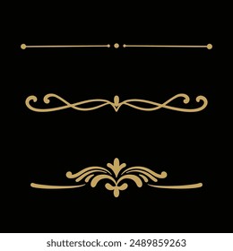 Retro classic elegant golden divider