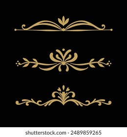 Retro classic elegant golden divider
