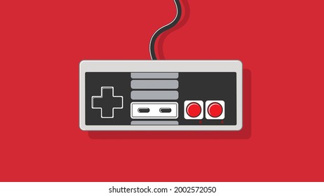 Retro classic game controller with colorful background