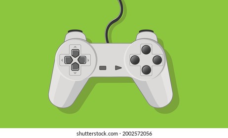 Retro classic game controller with colorful background