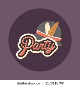 retro classic hat with feathers party celebration