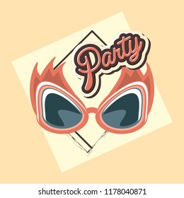 retro classic mask glasses celebration party