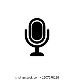 Retro Classic Studio Sound Mikrofon. Flaches Vektorsymbol. Einfaches schwarzes Symbol auf weißem Hintergrund. Retro Classic Studio Sound Microphone Designvorlage für Web- und Mobile-UI-Elemente