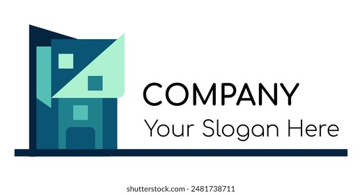 retro classic style logo of an apartment house. home logo for property and interior design business company.