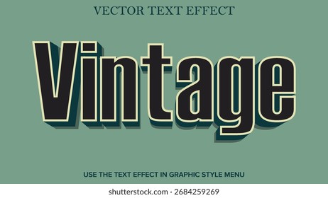 retro classic text effect vector editable