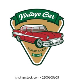 Retro classic vintage car vector illustration, perfect for Club and Auto service logo design and shop sign also t shirt design