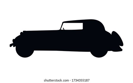 Retro Clip Artю. Black retro car roof. Retro car silhouette