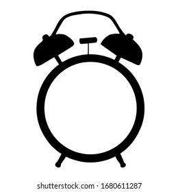 Retro clock alarm, frame silhouette. Clip art on white background
