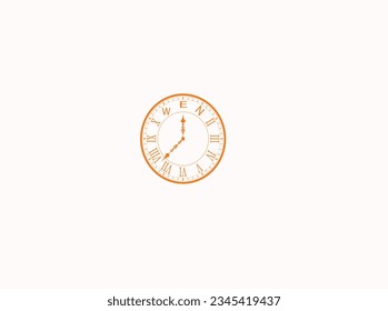 Cara de reloj retro. Antiguo dial elegante con colección de numeración romana, relojes redondos vintage con manos talladas y marcos de adornos, decoración estilizada vectorial aislado en fondo blanco