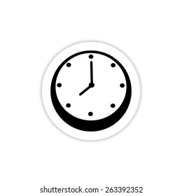 retro  clock on a white background with shadow 