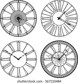 retro clock with Roman Dial