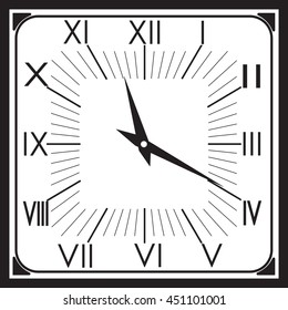 retro clock with Roman Dial