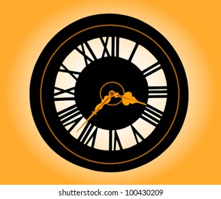 Retro clock with Roman numerals