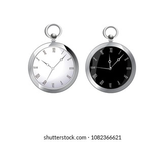 Retro Clocks Vector White and Black.
