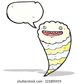 retro cloud cartoon character with speech bubble