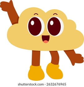 Una ilustración de personaje de nube retro