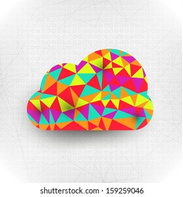 Retro cloud hipster background made of triangles