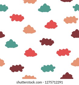Retro clouds repeat pattern. For fabric,paper,wrap,t-shirt,textile, poster, card, scrapbooking, birthday and party invitation, wallpaper or background.