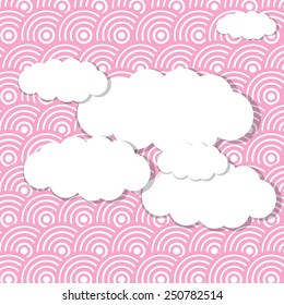 retro clouds seamless pattern