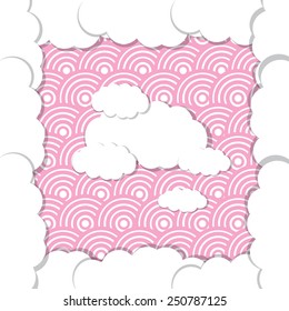 retro clouds seamless pattern