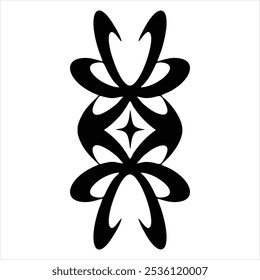 retro clover and star mandala silhouette