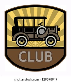 Retro Club label, vector illustration